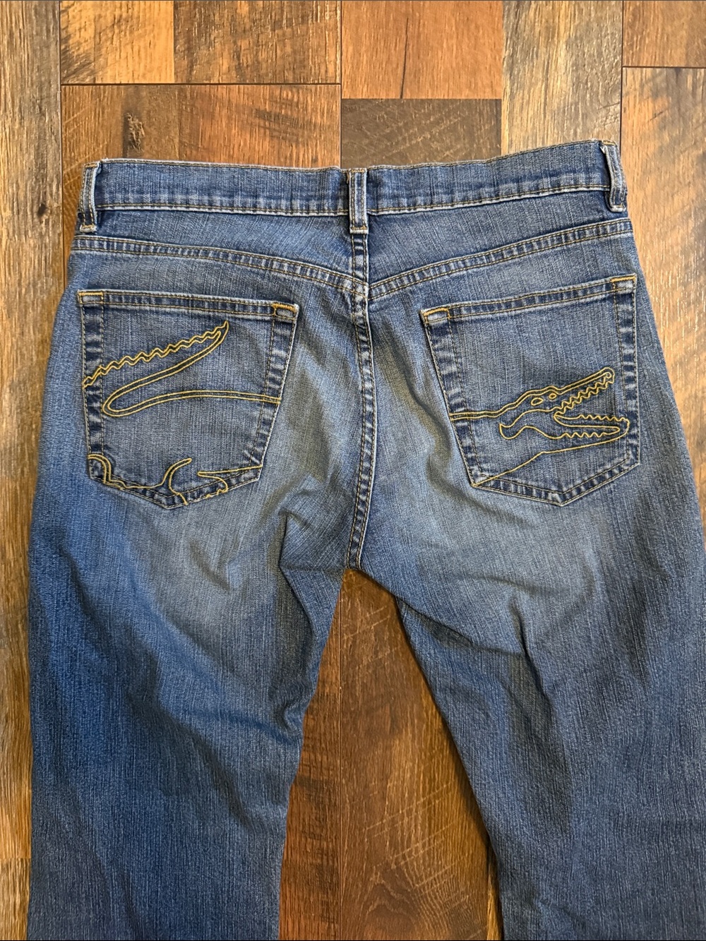 Lacoste Women’s Jeans embroidered Alligator Pocket Boot Cut Low Rise EU sz 36